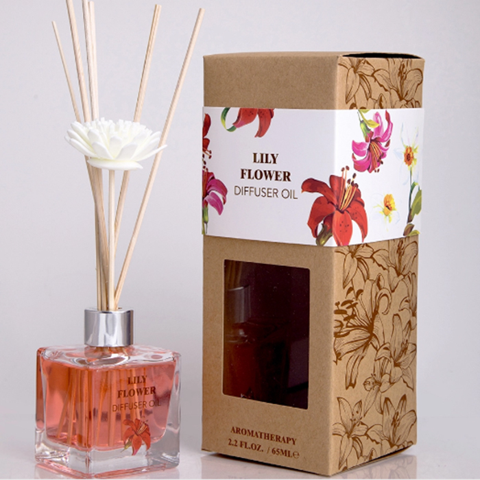 Own brand custom small size 65ml aroma reed diffuser China supplier oil gift set